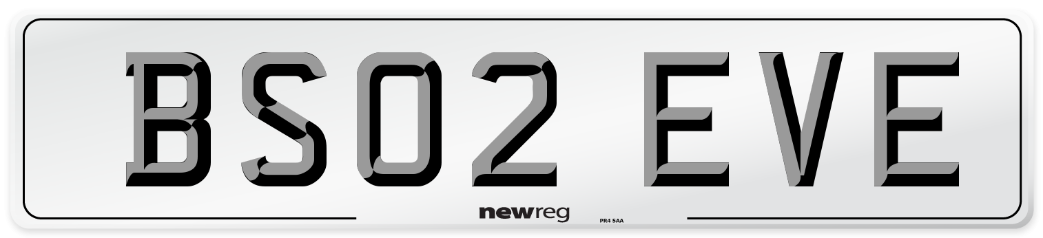 BS02 EVE Number Plate from New Reg